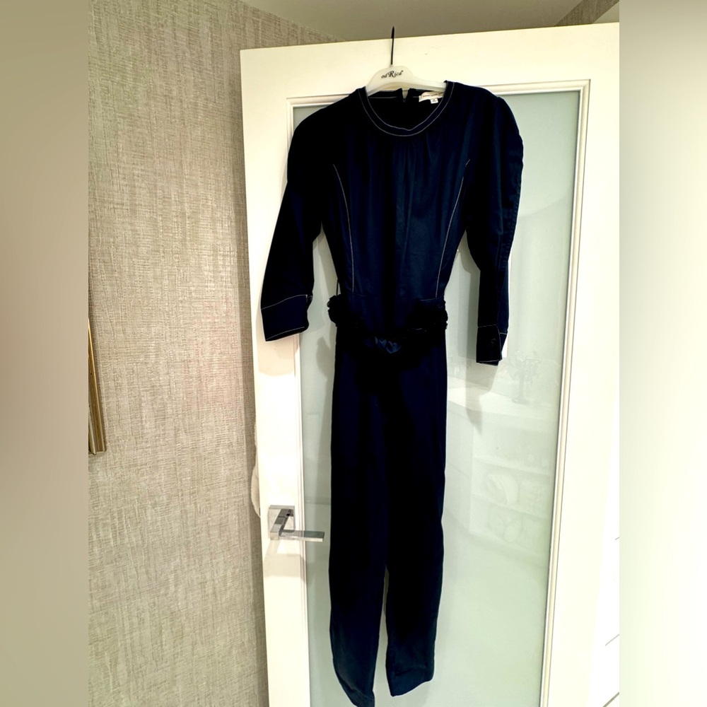 Something Navy, navy jumpsuit long sleeves